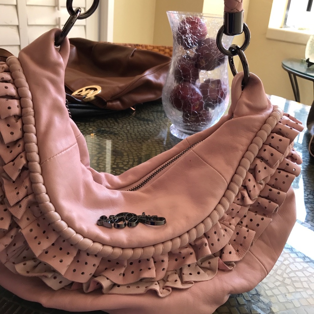 Betsy Johnson Leather Ruffle Collector Bag
